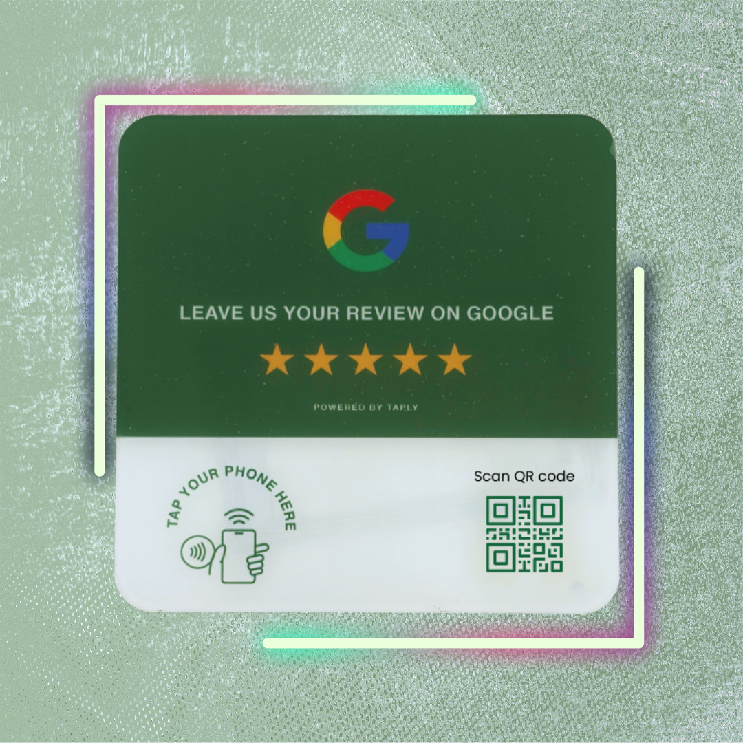 Taplly Google Review NFC & QR Plate – Emerald Green Edition - Image 2