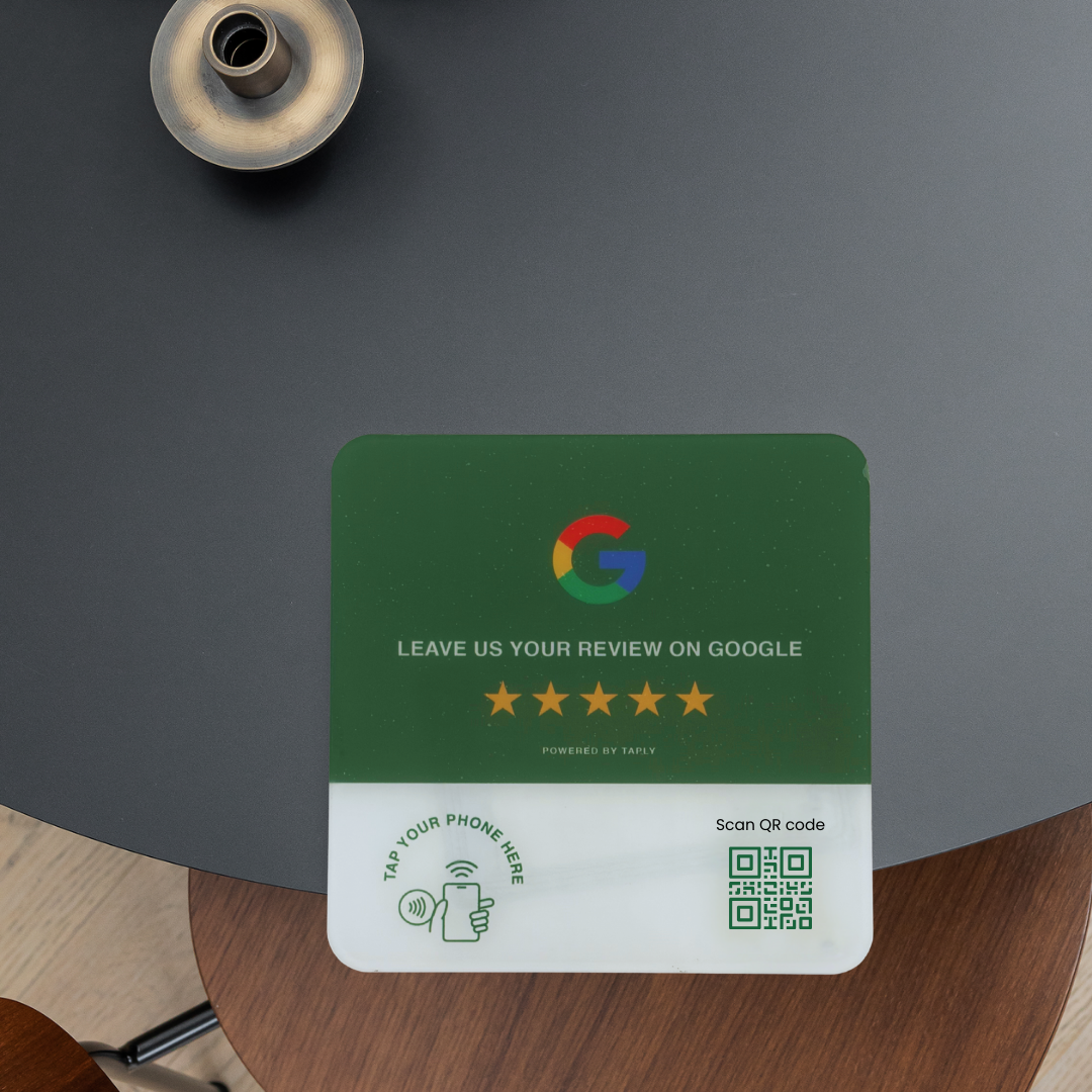Taplly Google Review NFC & QR Plate – Emerald Green Edition - Image 3