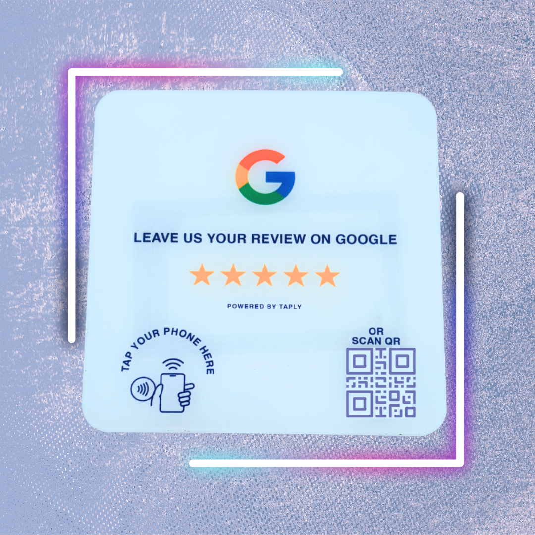 Taplly Google Review NFC & QR Plate – Midnight Blue Edition